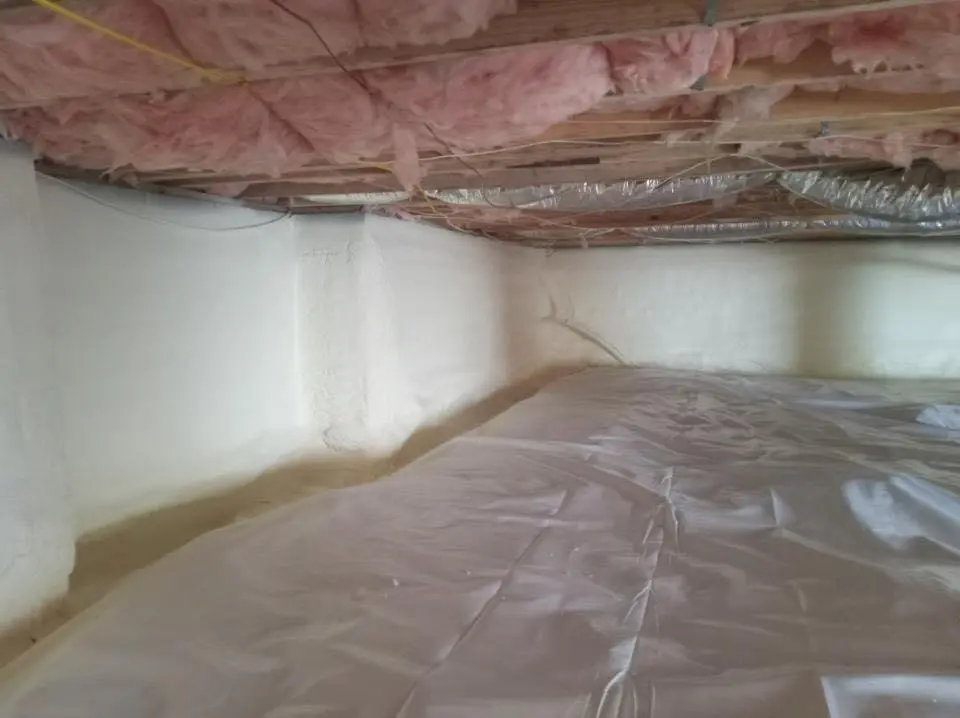 Crawl space encapsulation with closed-cell spray foam for Attic Insulation in Yorkshire